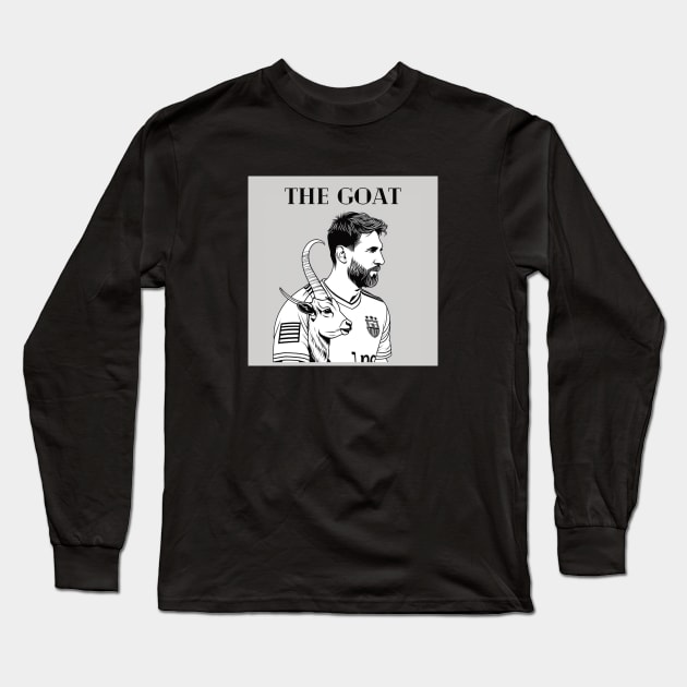 Lionel Messi The Goat Futbol Soccer Art Gift Long Sleeve T-Shirt by The GOAT Store